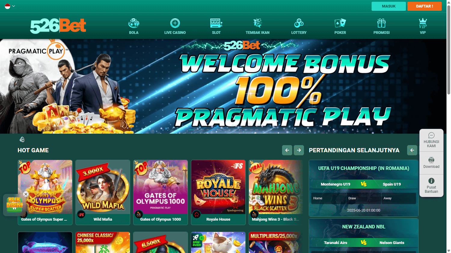 526Bet Casino Desktop screenshot